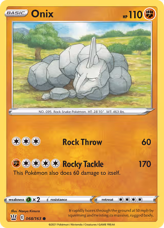 Onix 68/163 Pokemon card