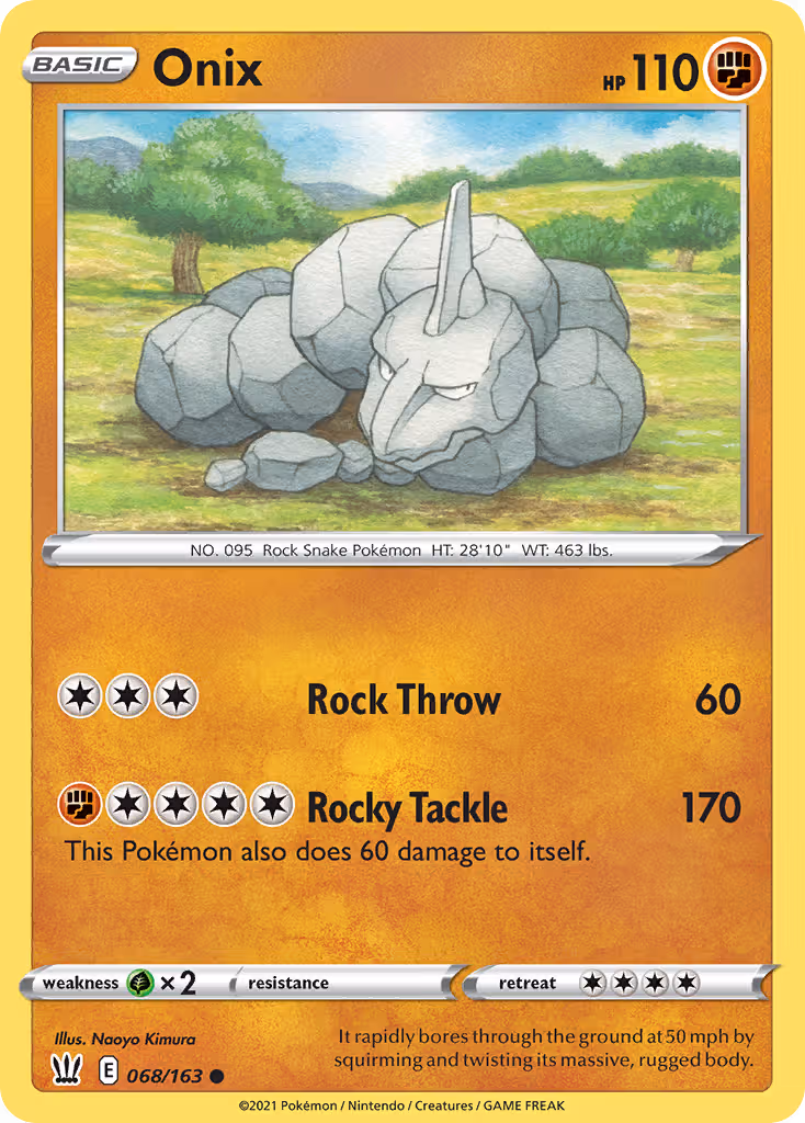 Onix 68/163 Pokemon card