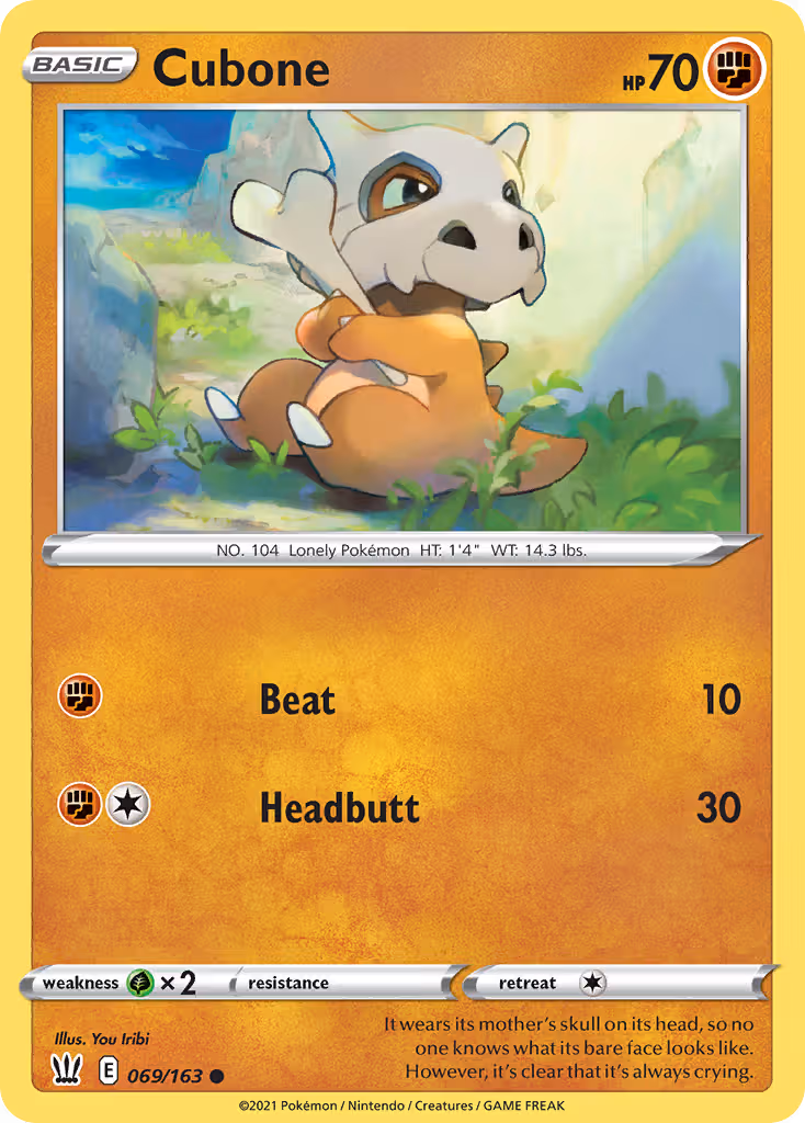 Cubone 69/163 Pokemon card
