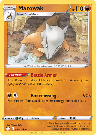 Marowak 70/163 Pokemon card