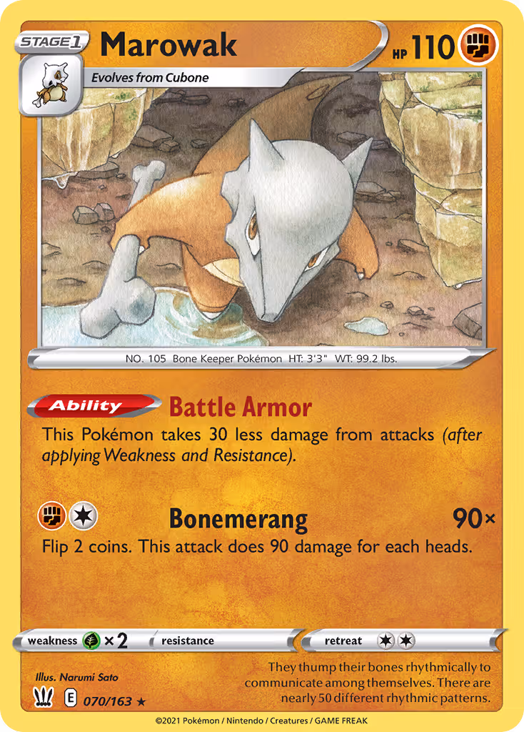 Marowak 70/163 Pokemon card