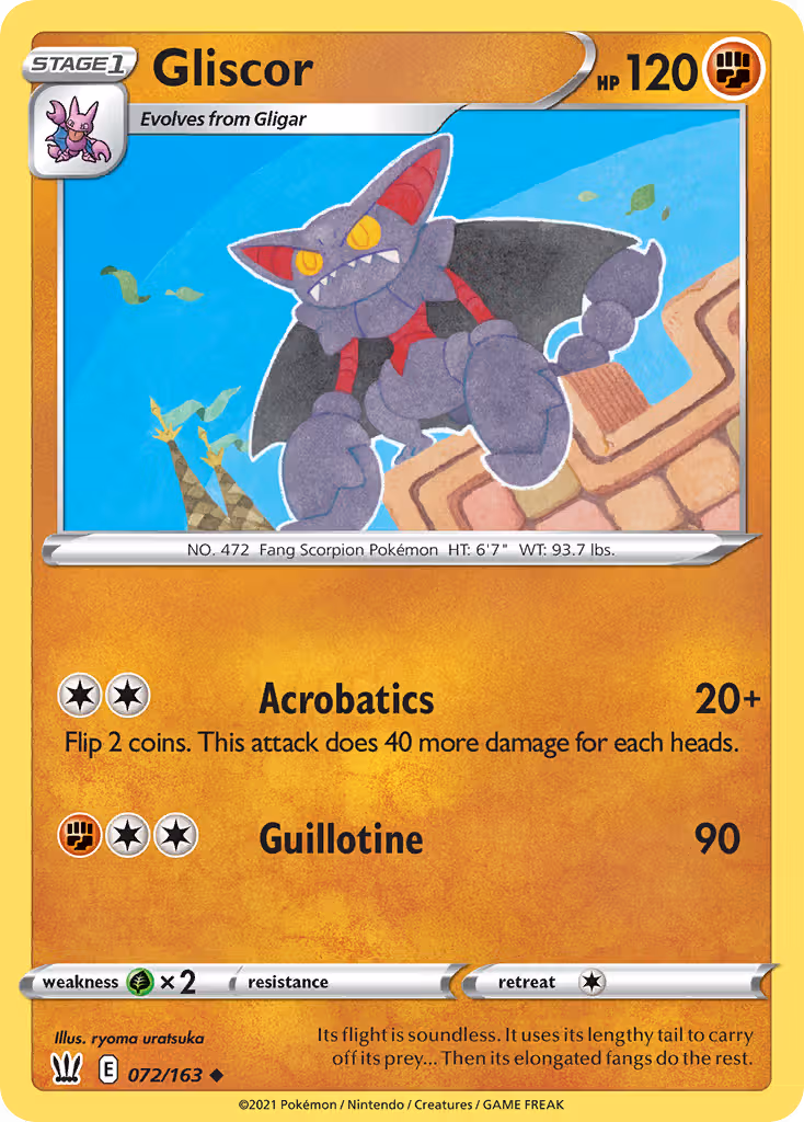 Gliscor 72/163 Pokemon card