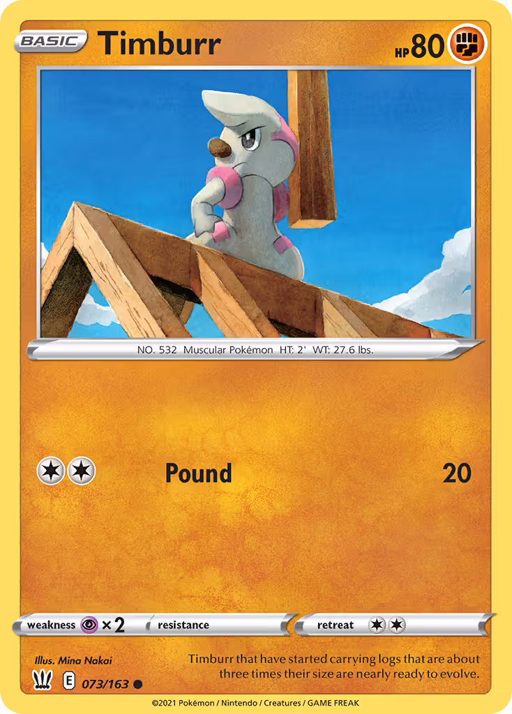 Timburr 73/163 Pokemon card
