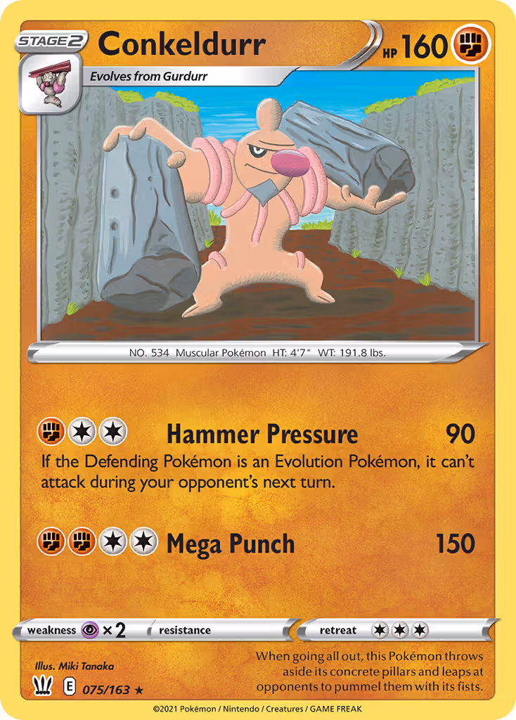Conkeldurr 75/163 Pokemon card