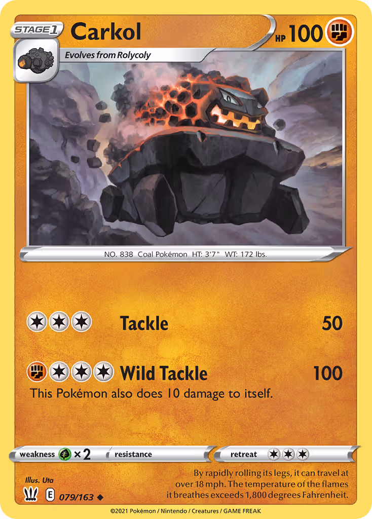 Carkol 79/163 Pokemon card