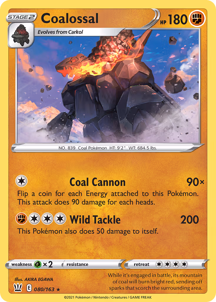Coalossal 80/163 Pokemon card