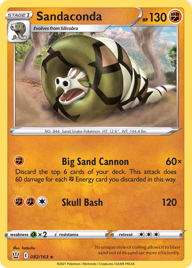 Sandaconda 82/163 Pokemon card