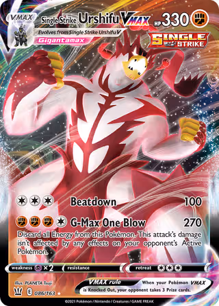 Single Strike Urshifu VMAX 86/163 Pokemon card