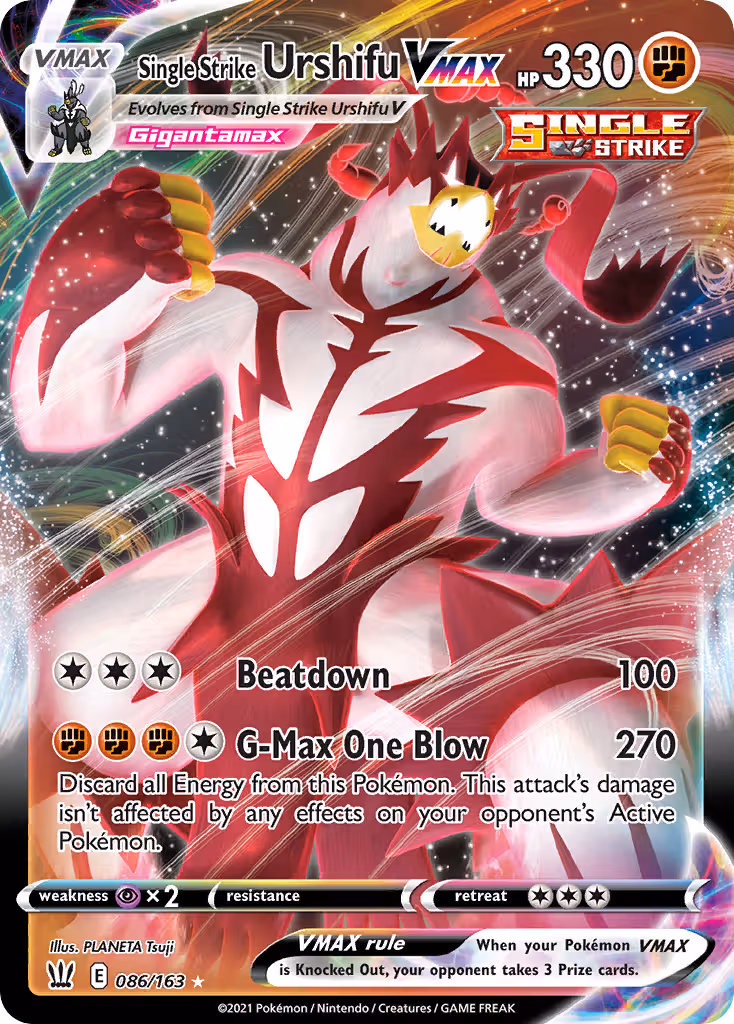 Single Strike Urshifu VMAX 86/163 Pokemon card