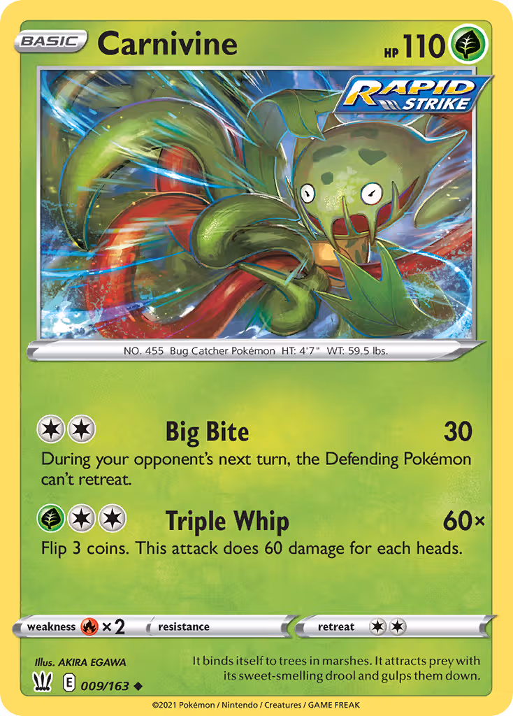 Carnivine 9/163 Pokemon card