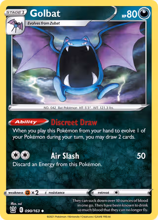 Golbat 90/163 Pokemon card