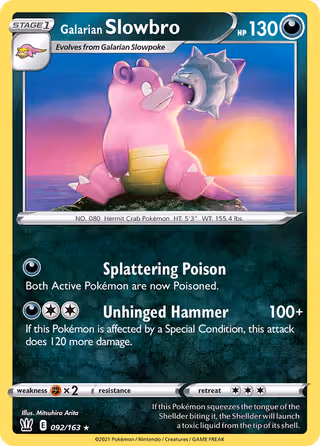 Galarian Slowbro 92/163 Pokemon card
