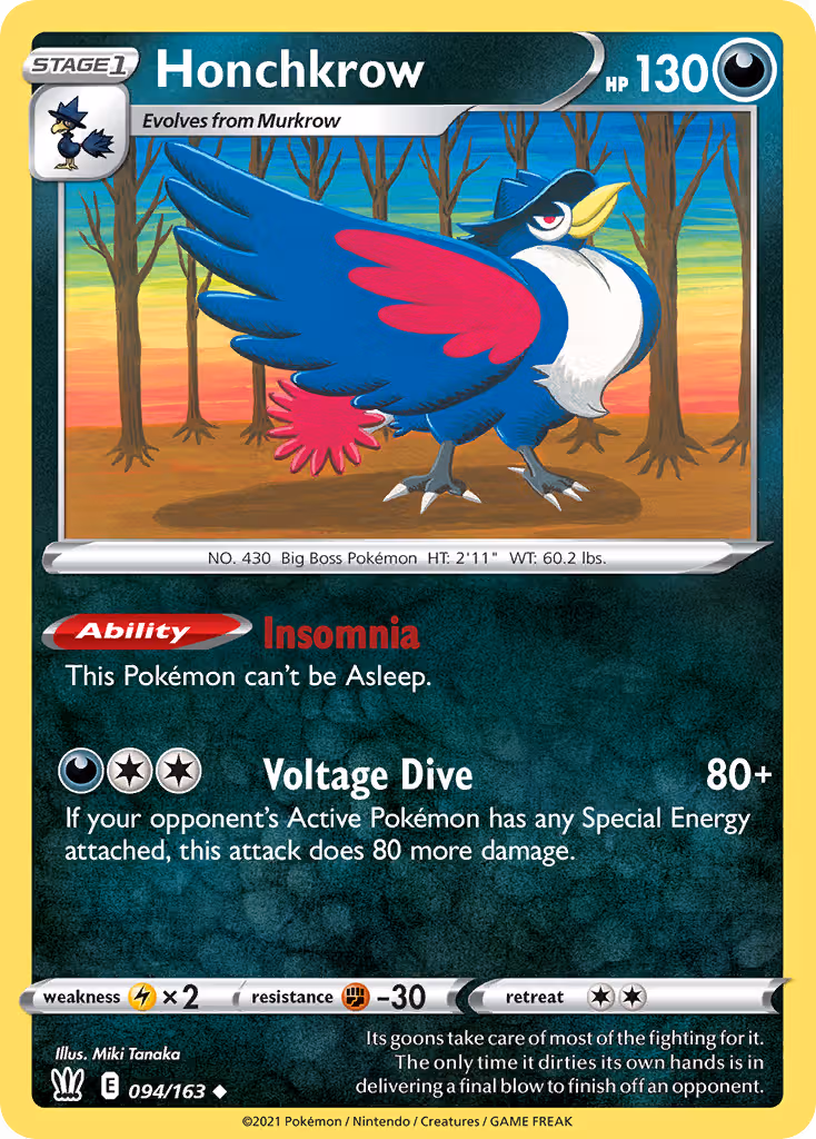 Honchkrow 94/163 Pokemon card