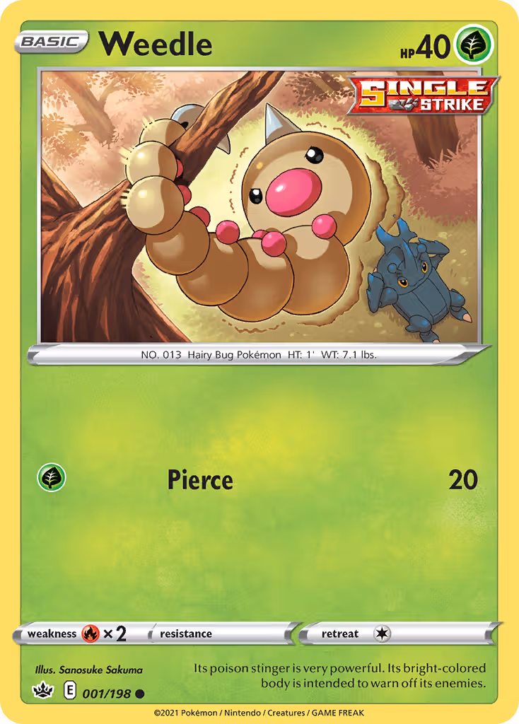 Weedle 1/198 Pokemon card