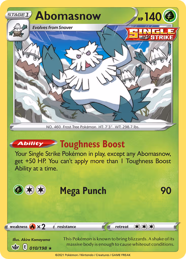 Abomasnow 10/198 Pokemon card