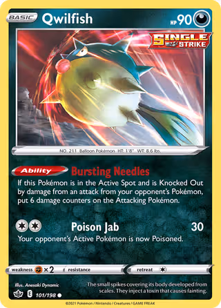 Qwilfish 101/198 Pokemon card
