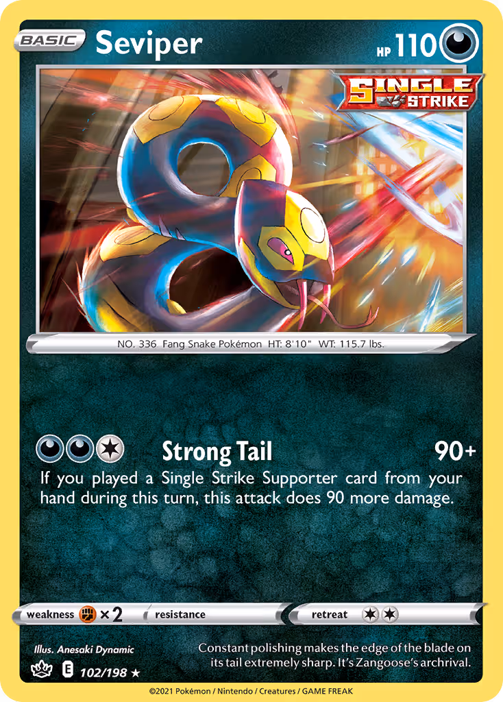 Seviper 102/198 Pokemon card