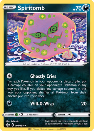 Spiritomb 103/198 Pokemon card