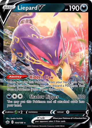Liepard V 104/198 Pokemon card