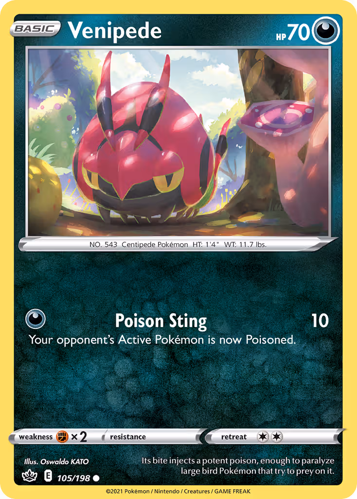 Venipede 105/198 Pokemon card