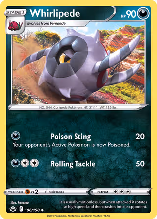 Whirlipede 106/198 Pokemon card