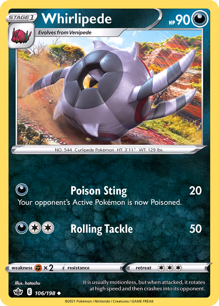 Whirlipede 106/198 Pokemon card