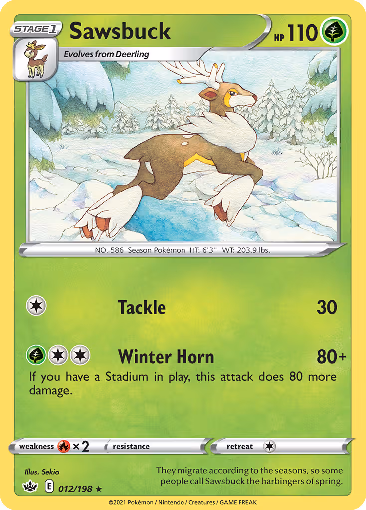 Sawsbuck 12/198 Pokemon card