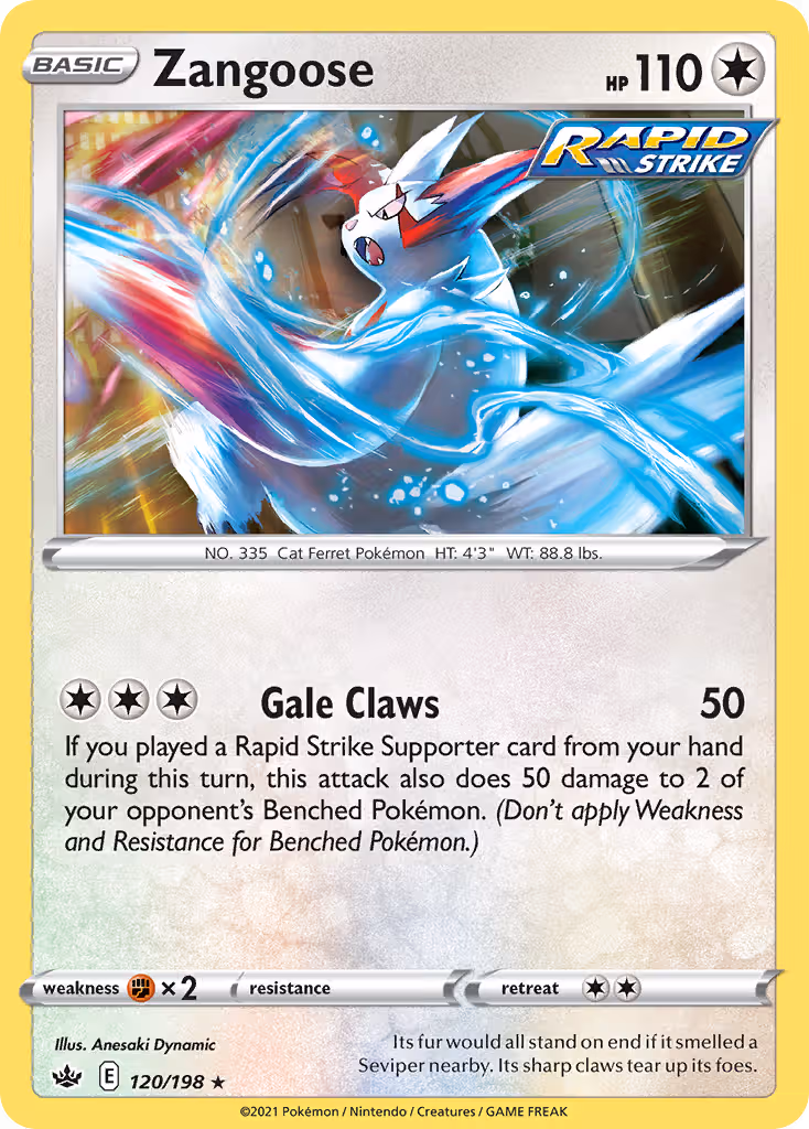 Zangoose 120/198 Pokemon card