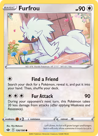 Furfrou 126/198 Pokemon card