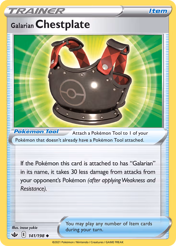 Galarian Chestplate 141/198 Pokemon card