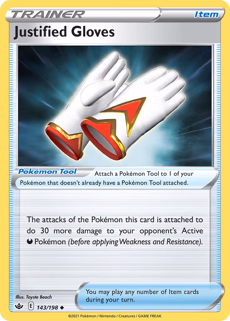 Justified Gloves 143/198 Pokemon card