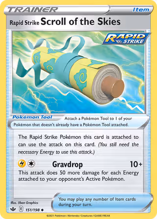 Rapid Strike Scroll of the Skies 151/198 Pokemon card