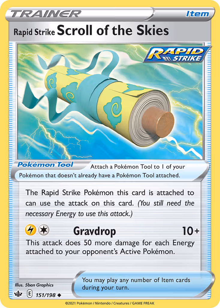 Rapid Strike Scroll of the Skies 151/198 Pokemon card