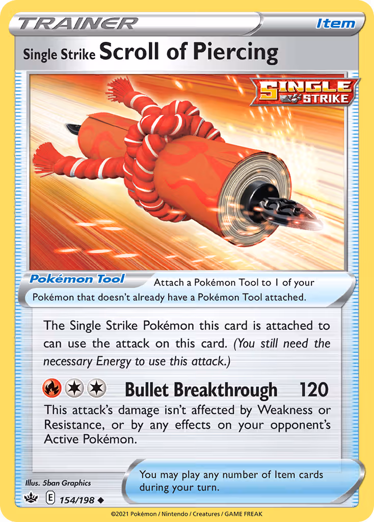 Single Strike Scroll of Piercing 154/198 Pokemon card