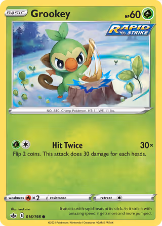 Grookey 16/198 Pokemon card