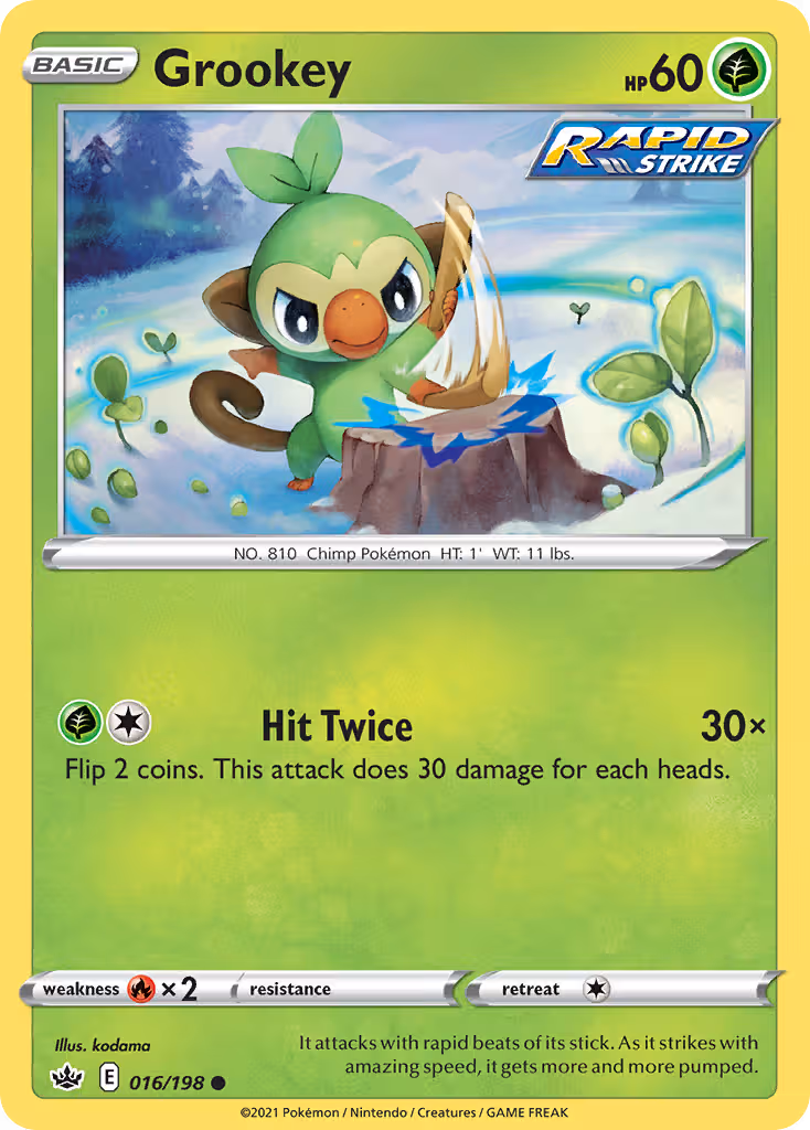 Grookey 16/198 Pokemon card