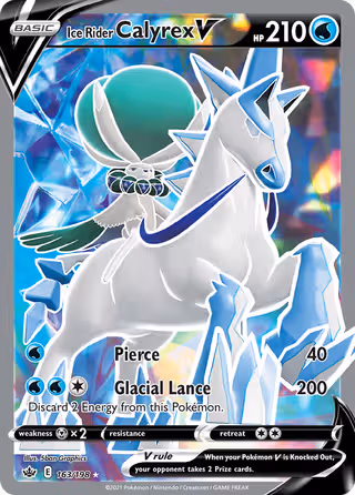 Ice Rider Calyrex V 163/198 Pokemon card