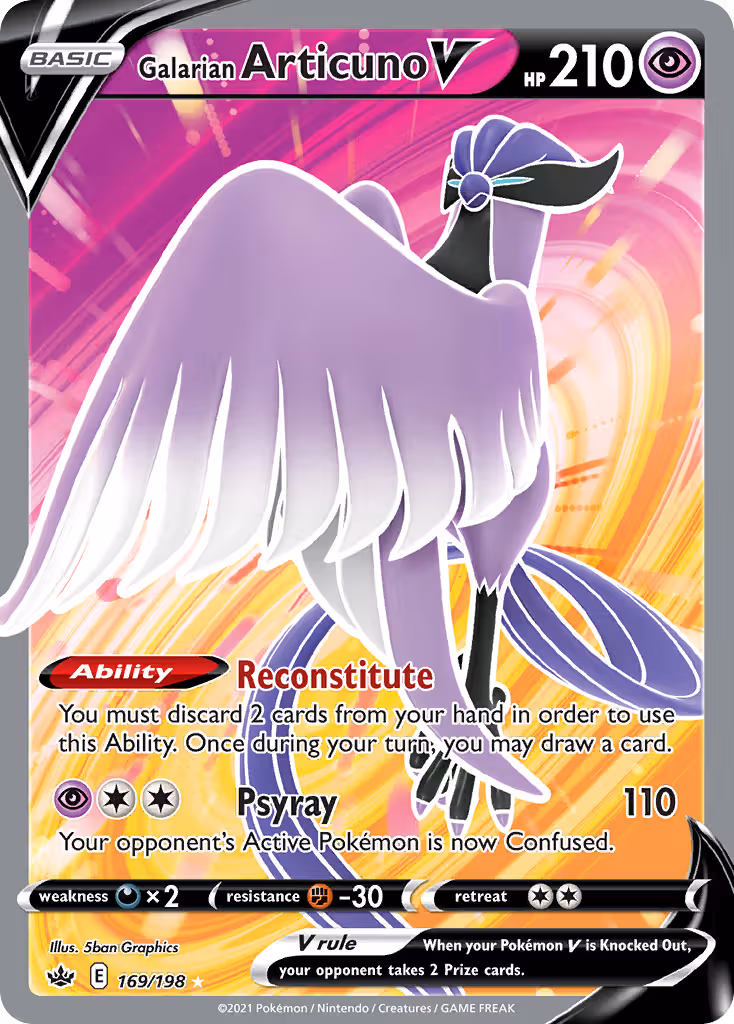 Galarian Articuno V 169/198 Pokemon card