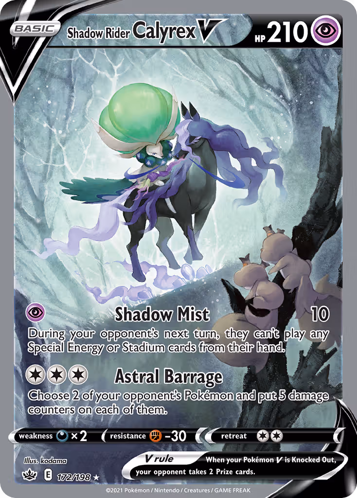 Shadow Rider Calyrex V 172/198 Pokemon card
