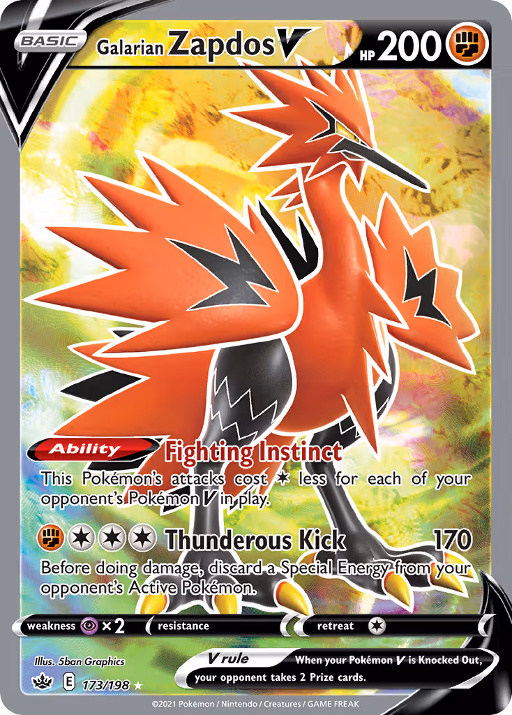 Galarian Zapdos V 173/198 Pokemon card