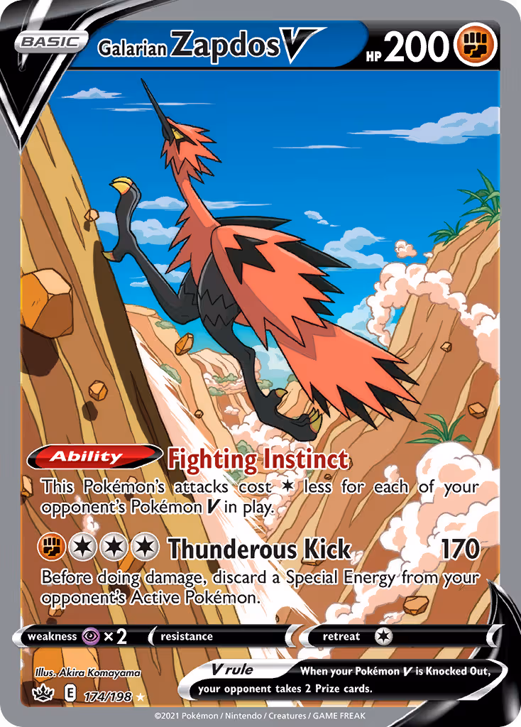 Galarian Zapdos V 174/198 Pokemon card
