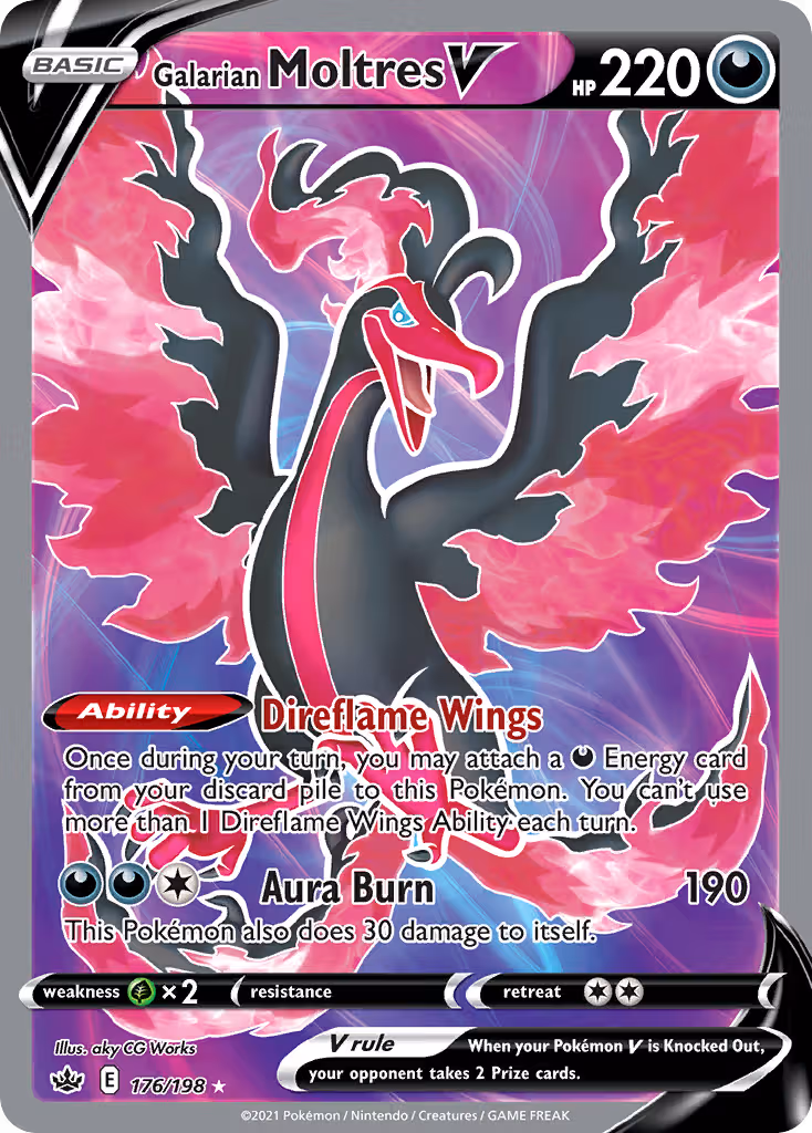 Galarian Moltres V 176/198 Pokemon card
