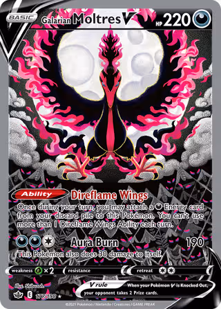 Galarian Moltres V 177/198 Pokemon card