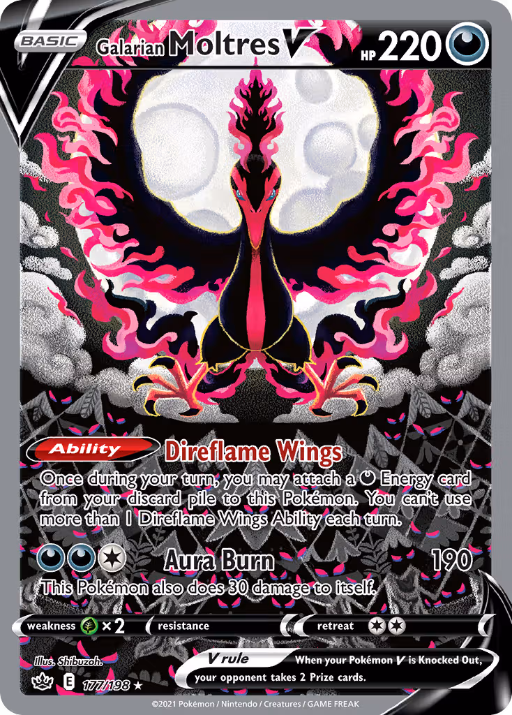Galarian Moltres V 177/198 Pokemon card