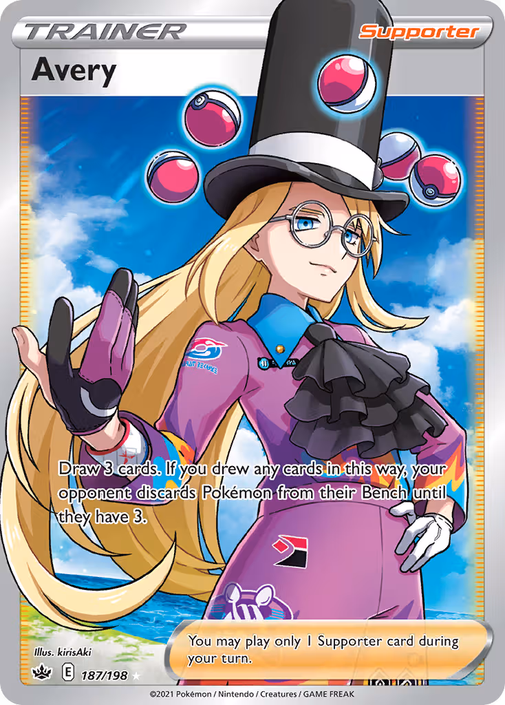 Avery 187/198 Pokemon card
