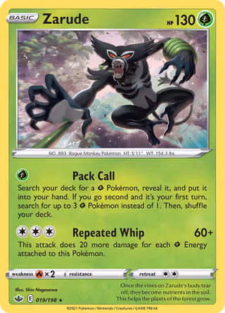 Zarude 19/198 Pokemon card