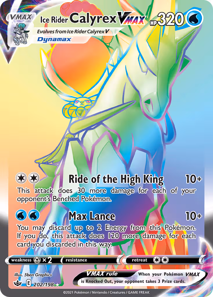 Ice Rider Calyrex VMAX 202/198 Pokemon card