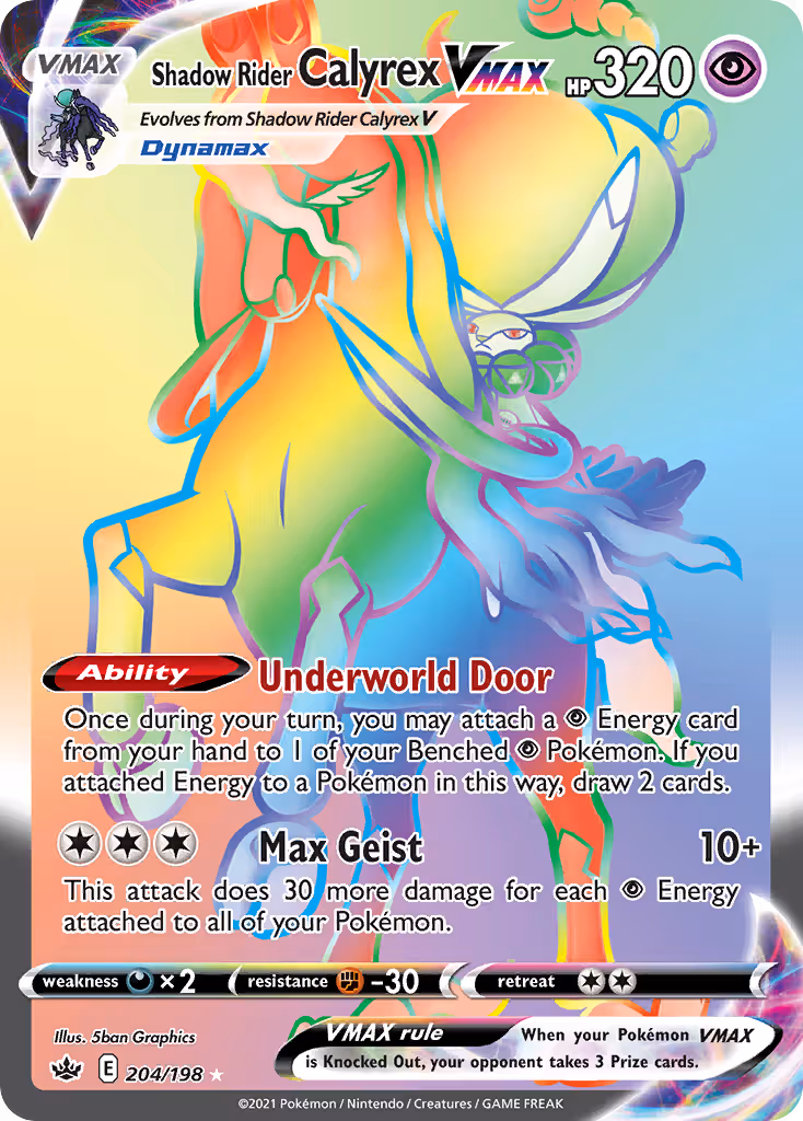 Shadow Rider Calyrex VMAX 204/198 Pokemon card