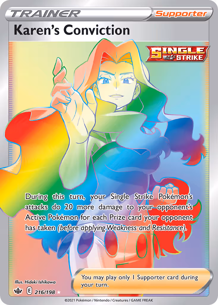 Karen's Conviction 216/198 Pokemon card