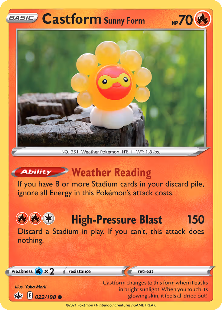 Castform Sunny Form 22/198 Pokemon card
